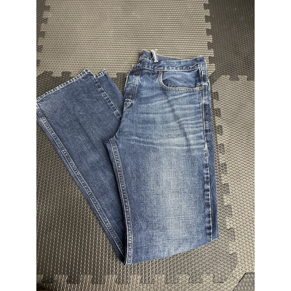 Hollister Men's W34 L34 Straight Fit Jeans Medium Wash Blue Denim